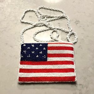 American Flag Beaded Purse